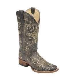 Circle G Ladies Black/Bone Embroidered L5078 Western Boots