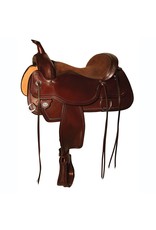 Circle Y Topeka Flex2 Shell-Tooled Walnut 1651-8701-05 17" Seat Wide Tree Trail Saddle