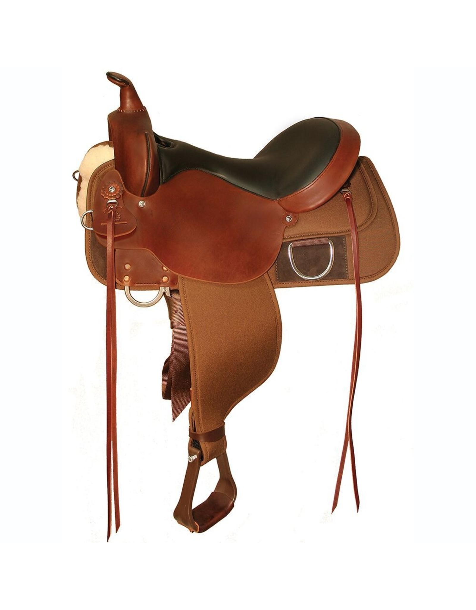 High Horse High Horse Lockhart Cordura Walnut Trail Saddle, 16" Seat Wide Tree 6910-1601-04