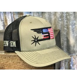 Spin Em Spin Em "Admiral" Tan/Flag Cap