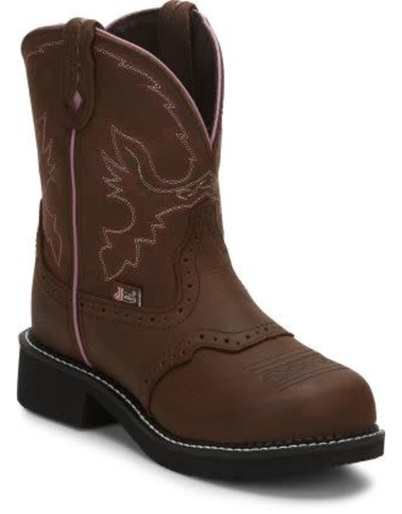 Justin Ladies Wanette Steel Toe Chocolate Brown G9980 Work Boots