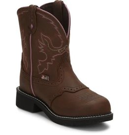 Justin Ladies Wanette Steel Toe Chocolate Brown GY9980 Work Boots