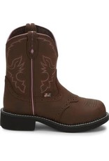 Justin Ladies Wanette Steel Toe Chocolate Brown G9980 Work Boots