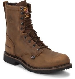 Justin Men's 8” Wyoming Laceup Waterproof SE961 Soft Toe Work Boots