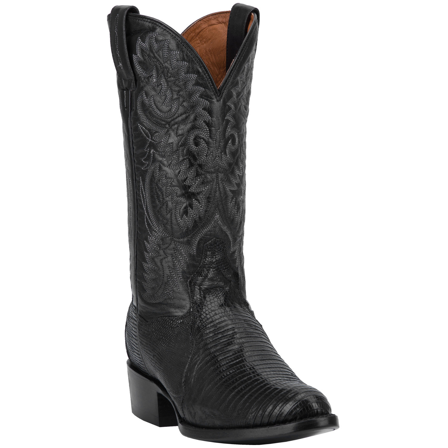 Dan Post Men's Black Teju Lizard Exotic Western Boots DP2350R