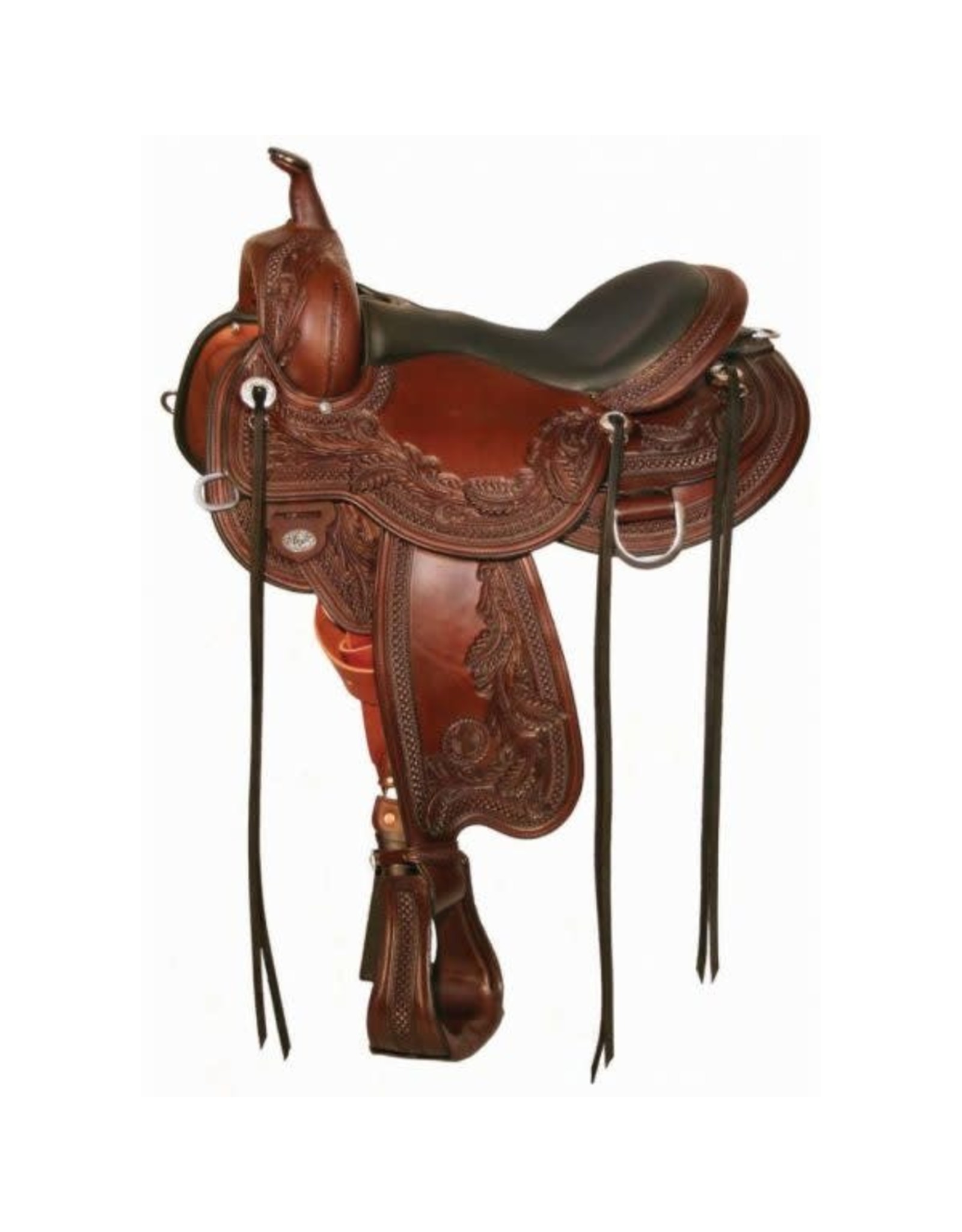 Circle Y Julie Goodnight Wind River Trail Saddle 16" Seat, Wide Tree 1750-1601-05 Walnut