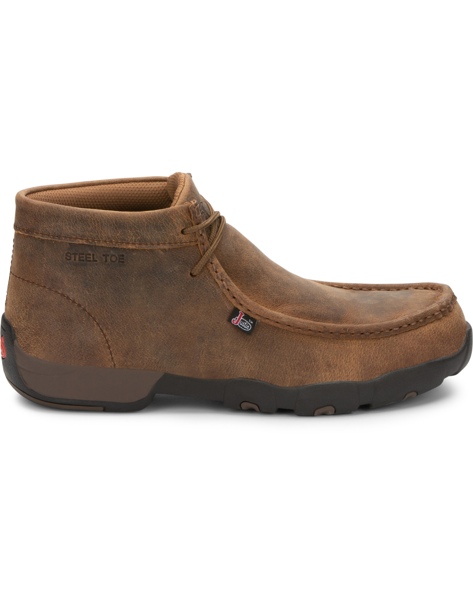justin steel toe mocs