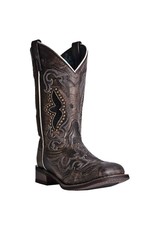 Laredo Ladies Black/Tan Snake Print Inlay 5660 Western Boots