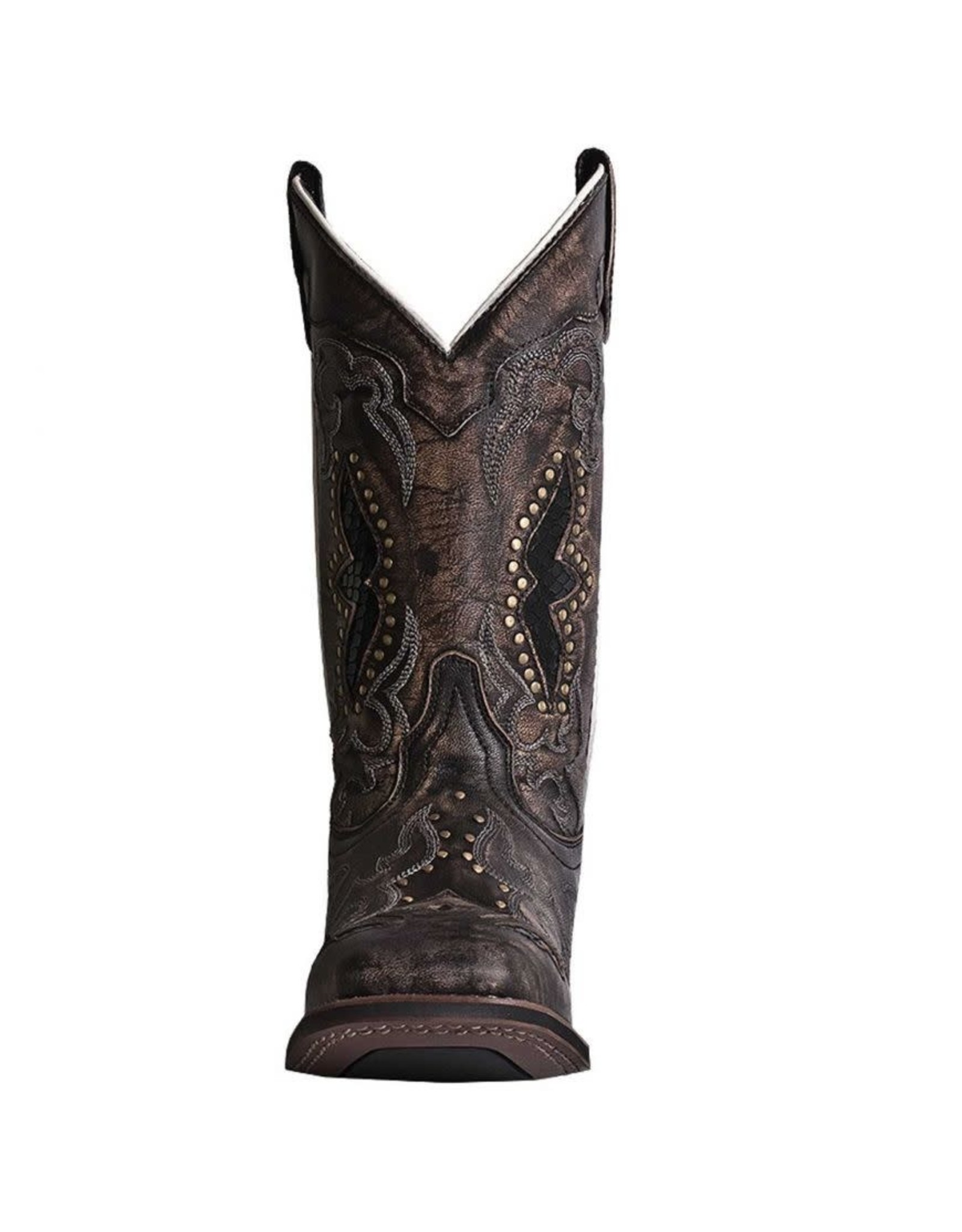 Laredo Ladies Black/Tan Snake Print Inlay 5660 Western Boots