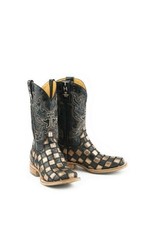 Tin Haul Ladies Ooh La La Brown Gold Patchwork Western Boots 14-021-0077-1383