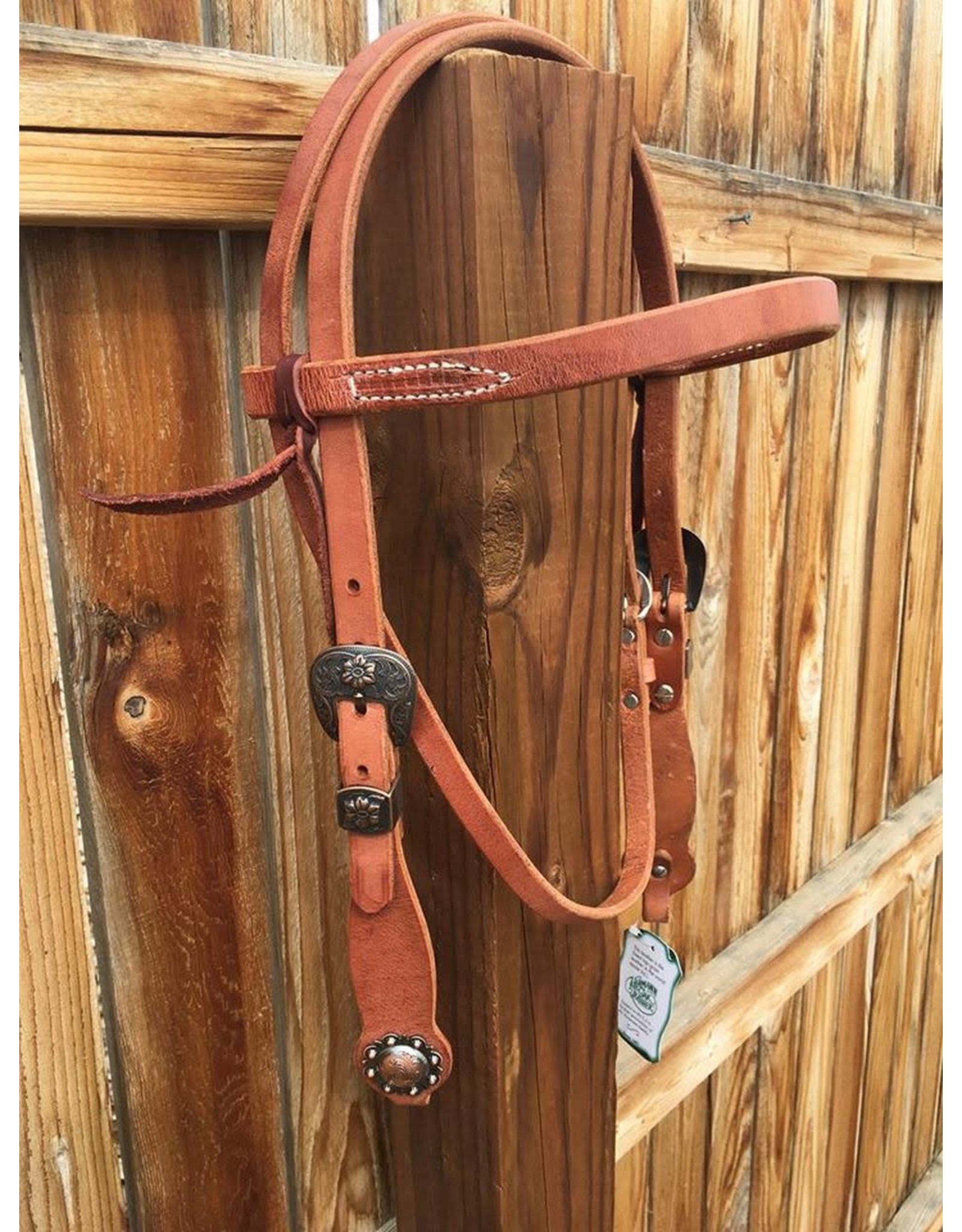 NRCustom Copper Floral Buckle H353 Headstall