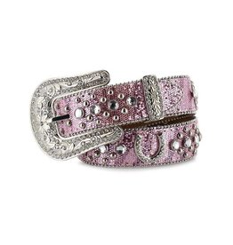 Nocona Nocona Girls Kids Pink Horseshoe N4411030 Bedazzled Belt