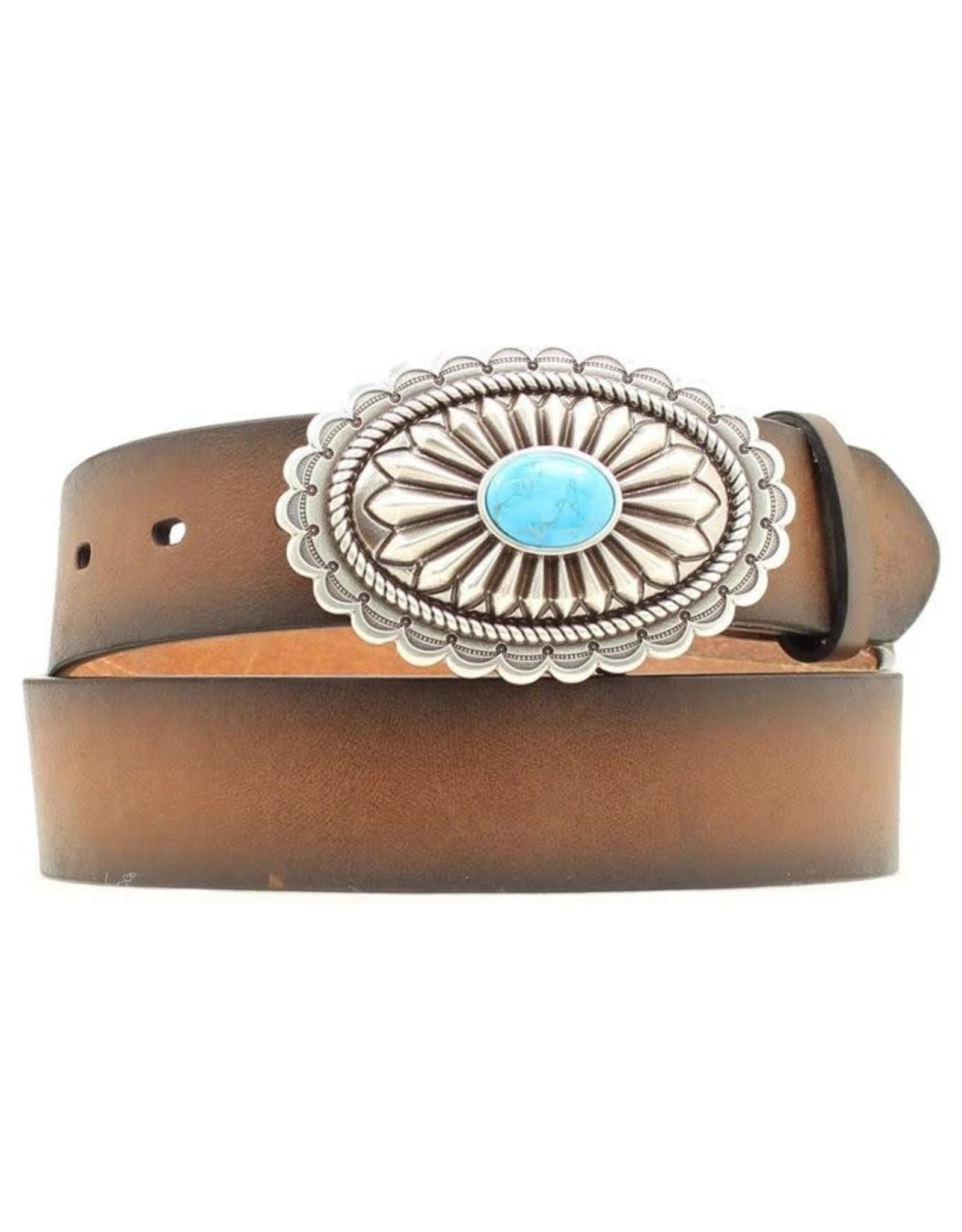 Ariat Ladies Brown Belt with Turquoise Buckle A1512002