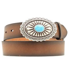 Ariat Ladies Brown Belt with Turquoise Buckle A1512002