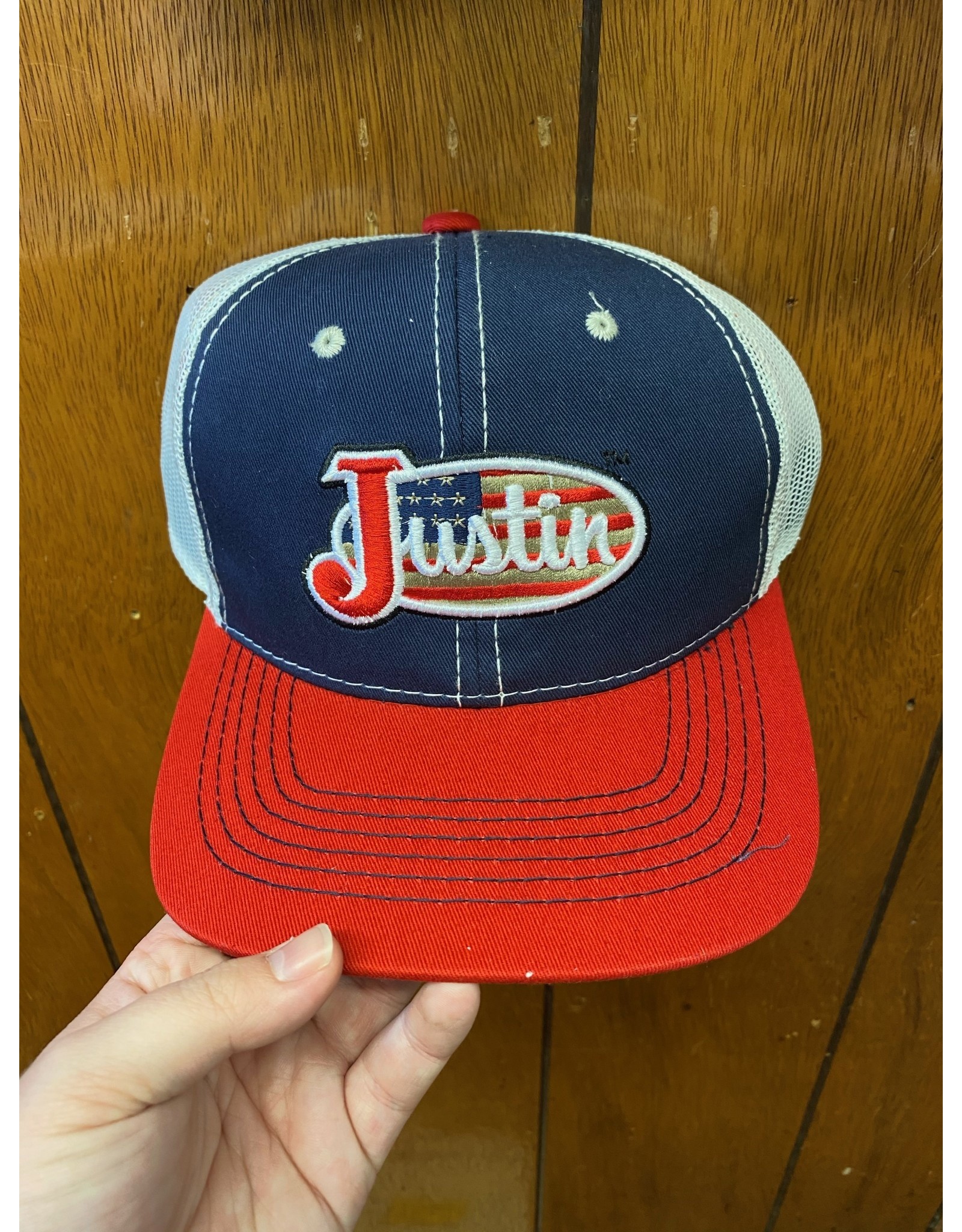 Justin Red/White/Blue Flag Logo Cap JCBC402
