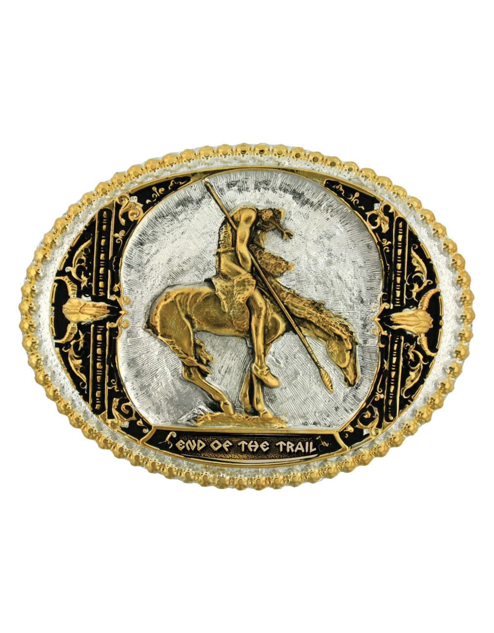Attitude Jewelry Attitude Buckles End of the Trail Silver/Gold Belt Buckle 60972P