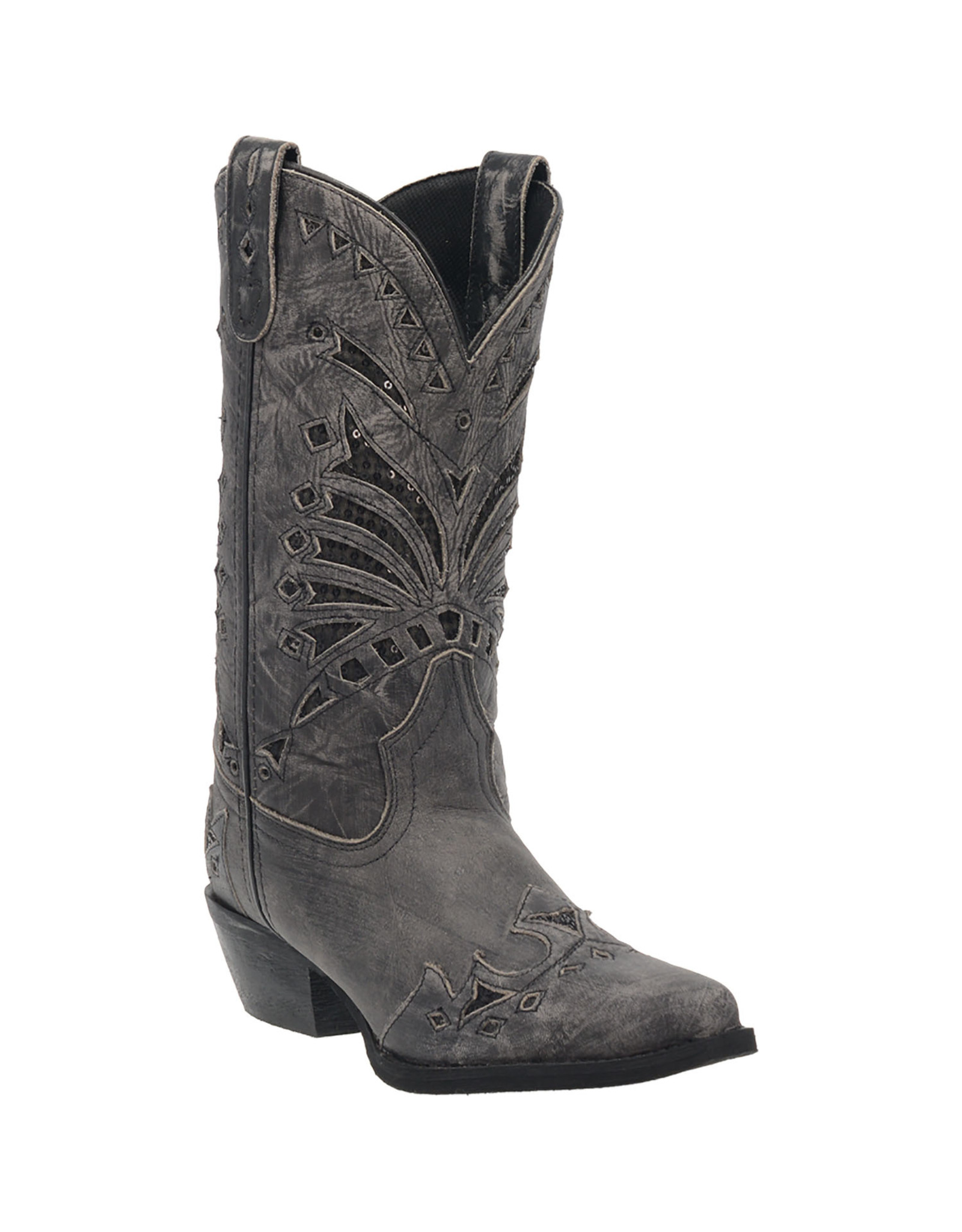 Laredo Laredo Ladies Stevie 52120 Black/Grey Sequin Western Boots Discontinued