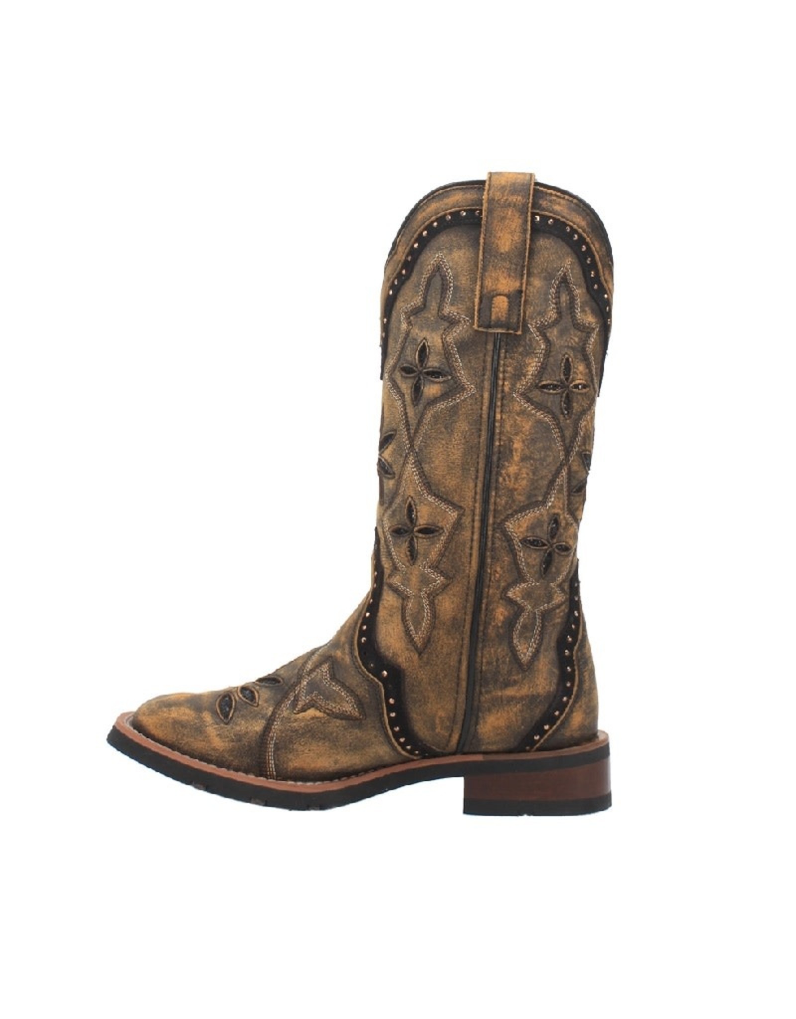 Laredo Laredo Ladies Bouquet 5844 Honey Inlaid Western Boots