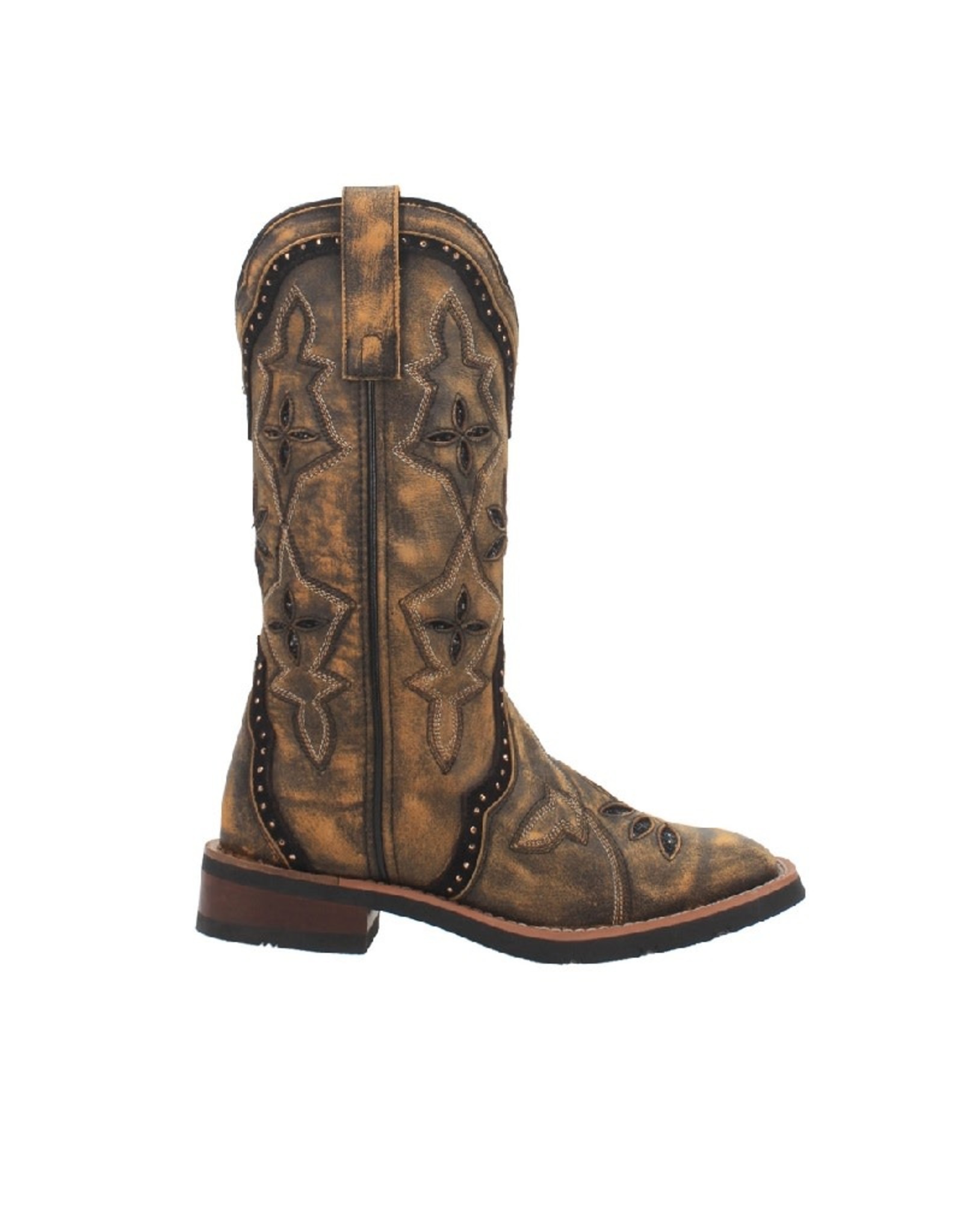 Laredo Laredo Ladies Bouquet 5844 Honey Inlaid Western Boots
