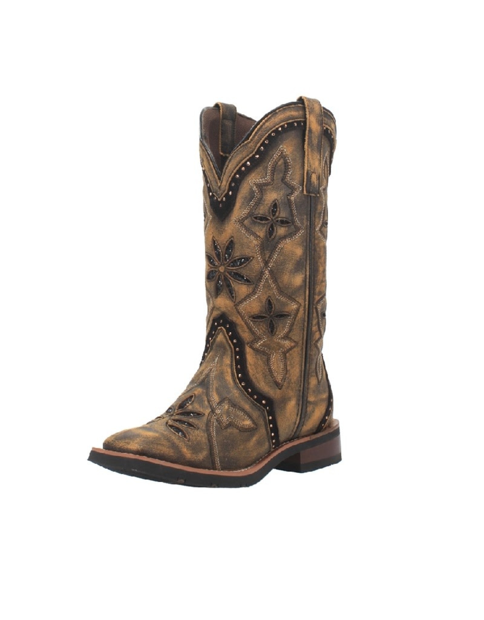 Laredo Laredo Ladies Bouquet 5844 Honey Inlaid Western Boots