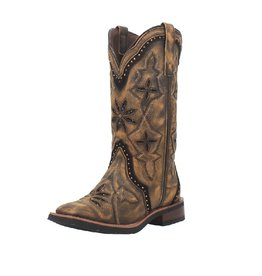 Laredo Ladies Bouquet 5844 Honey Inlaid Western Boots