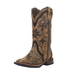 Laredo Laredo Ladies Bouquet 5844 Honey Inlaid Western Boots