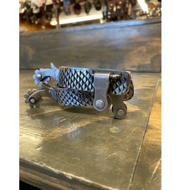Chase Combs Leather Chase Combs Leather Antiqued Stainless Steel Rasp Finish Spurs