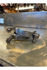 Chase Combs Leather Chase Combs Leather Antiqued Stainless Steel Rasp Finish Spurs