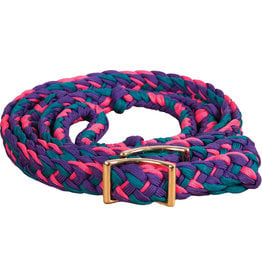 NRCustom Braided 3/4”x8’ Teal/Purple/Hot Pink Barrel Racing 8106RKW Reins