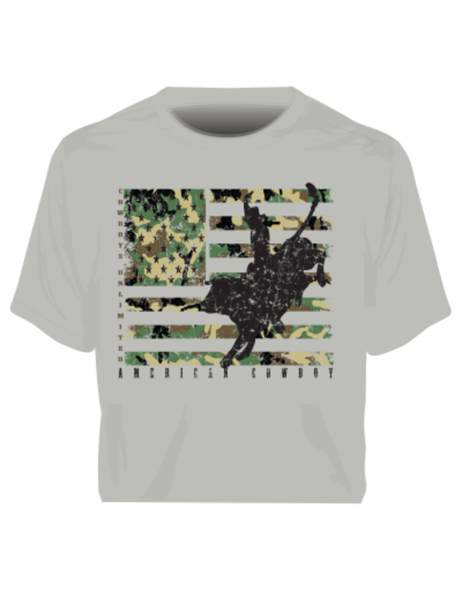 Moss Bros Kids "Camo Bull" KDS-5005 Heather Grey Tee