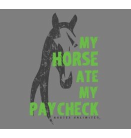 Moss Bros "My Horse Ate My Paycheck" UH-7636 Putty/Lime Tee