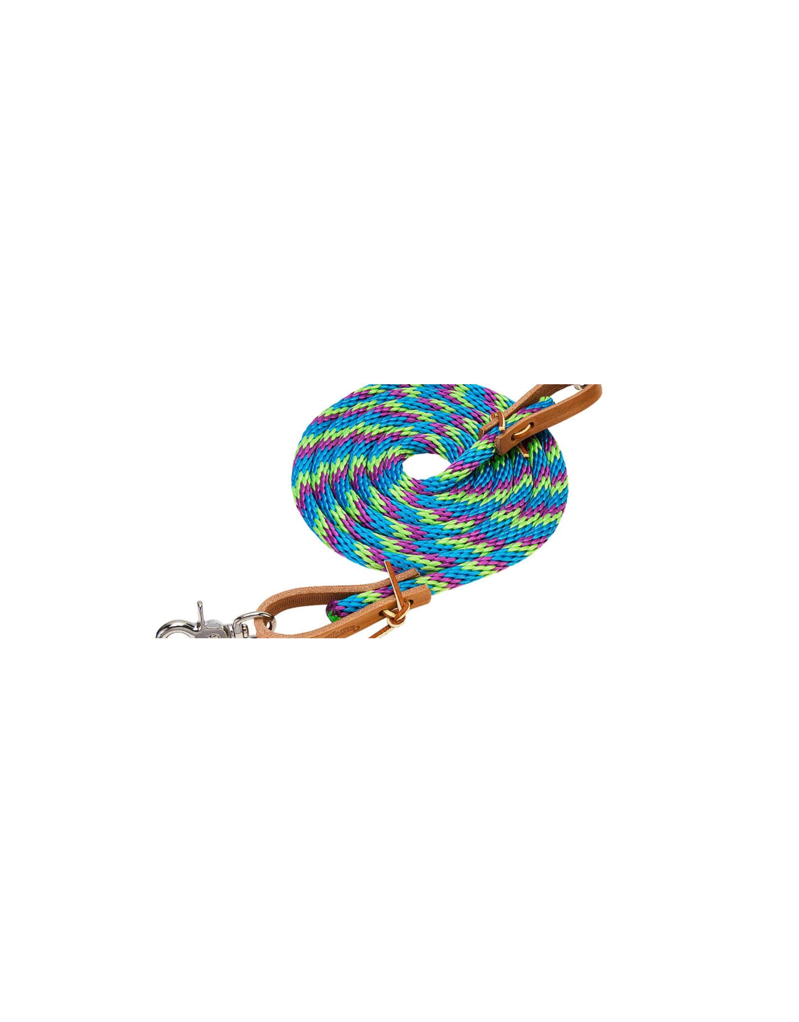 Weaver Weaver 8ft Poly 3/8" 35-2027-B17 Lime Zest/Purple Jazz/Hurricane Blue Roping Reins