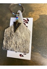 Chase Combs Leather Hair-On Tribal Beaded Arrow Keychain