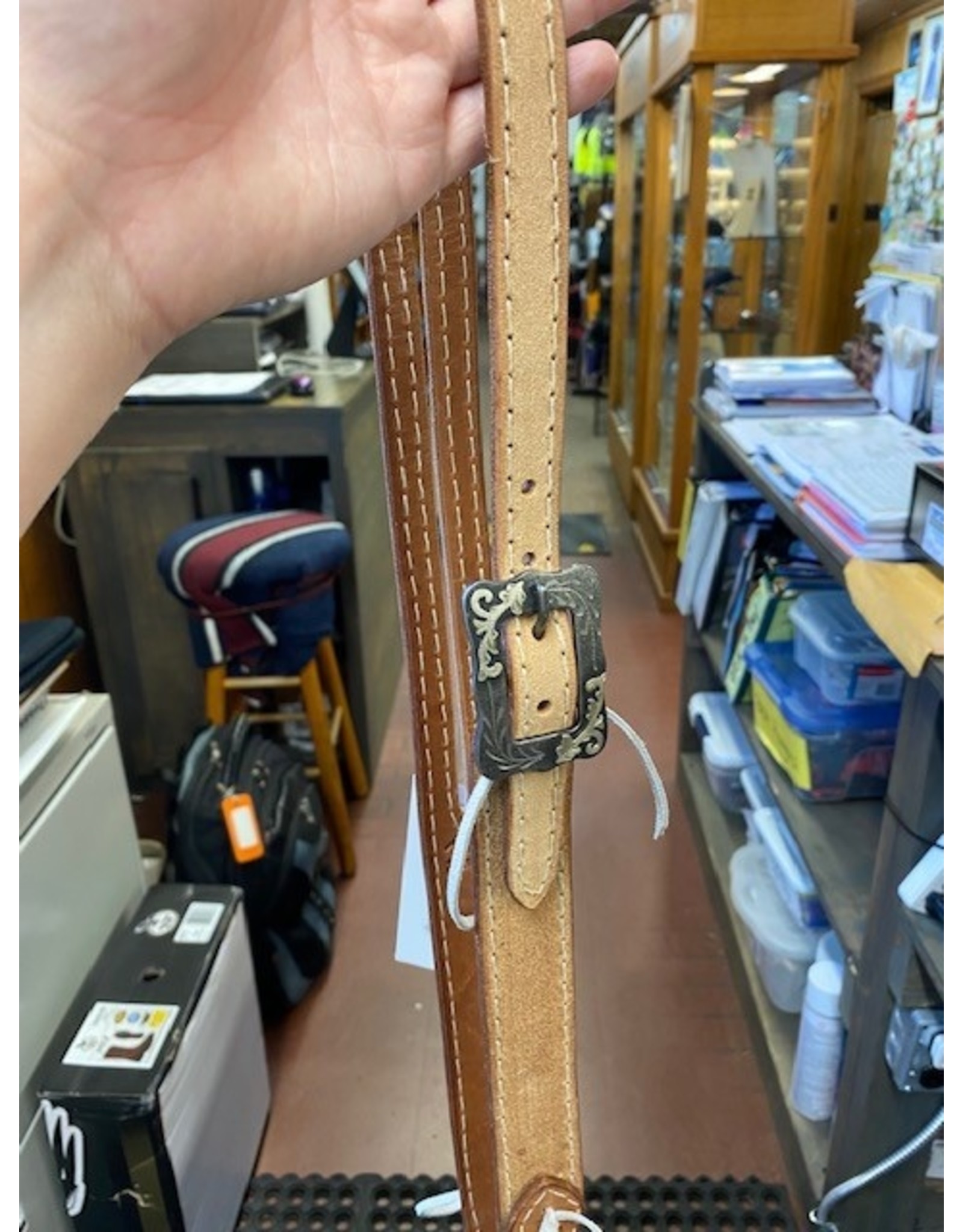 Chase Combs Leather Chase Combs Leather Double Stitched Roughout Floral Buckle Slip Ear Headstall
