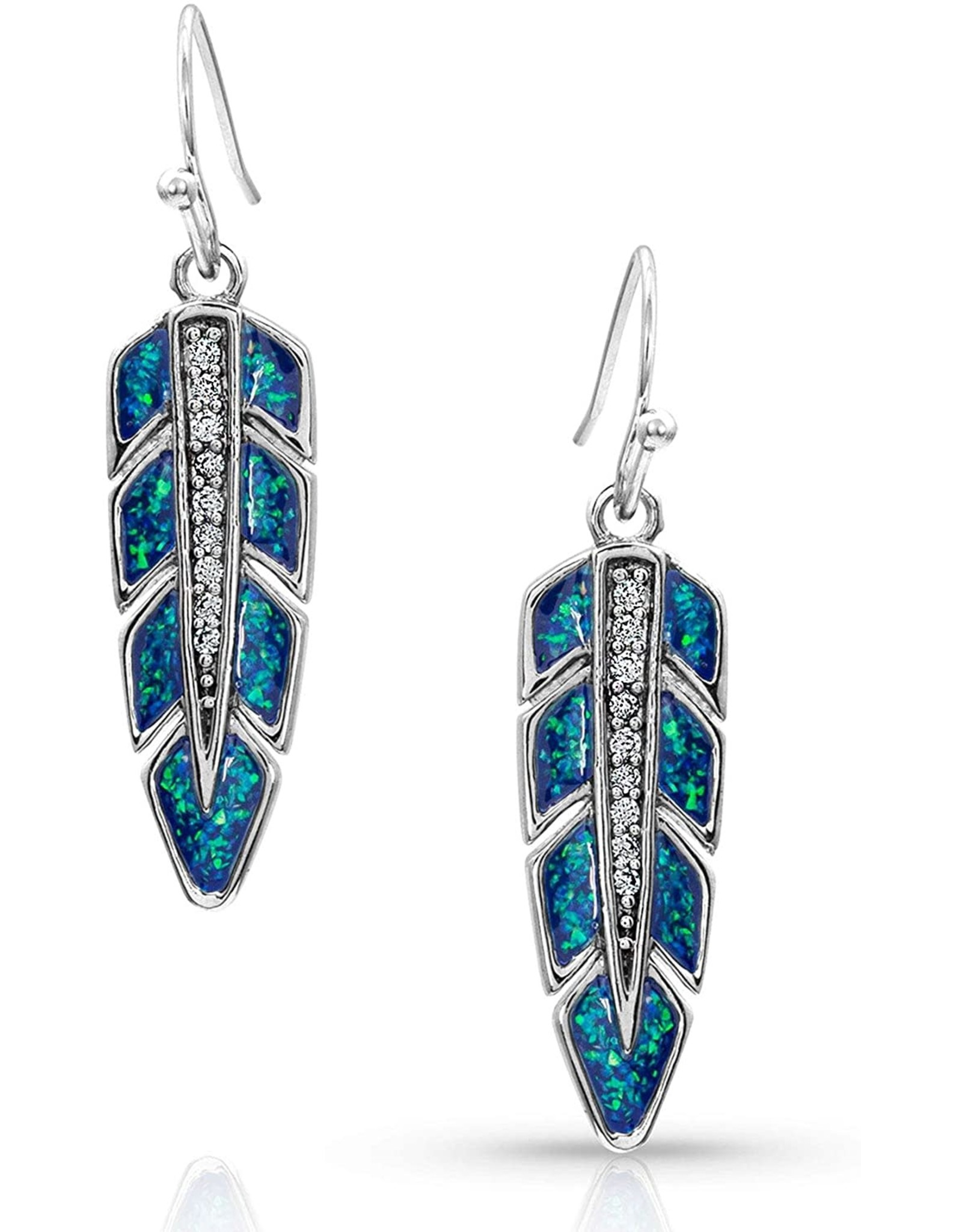 Montana Silversmiths Montana Silversmith ER4165 CZ & Opal Feather Earrings