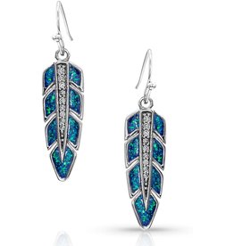 Montana Silversmiths Montana Silversmith ER4165 CZ & Opal Feather Earrings