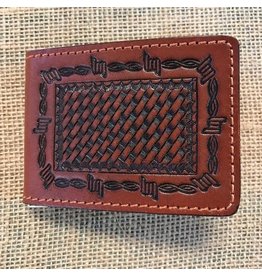 Ranger Ranger Cognac Basketweave C1053 Money Clip Wallet