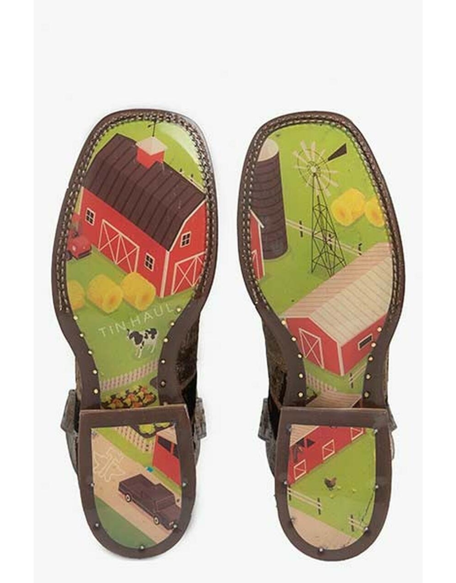 Tin Haul Tin Haul Ladies Furrlicious 14-021-0007-1446 BR with Farm & Ranch Sole Western Boots