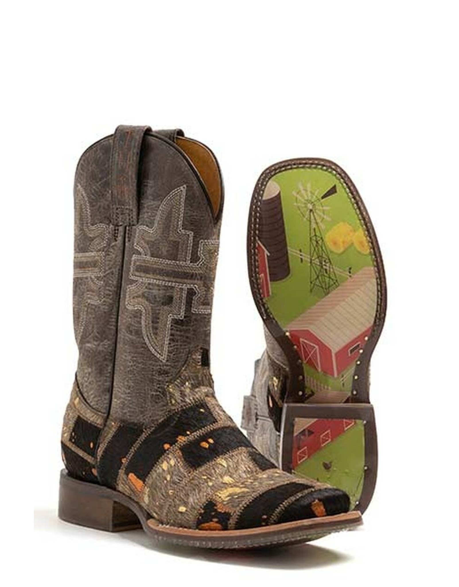 Tin Haul Tin Haul Ladies Furrlicious 14-021-0007-1446 BR with Farm & Ranch Sole Western Boots