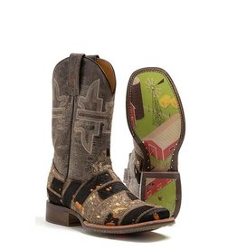 Tin Haul Ladies Furrlicious 14-021-0007-1446 BR with Farm & Ranch Sole Western Boots