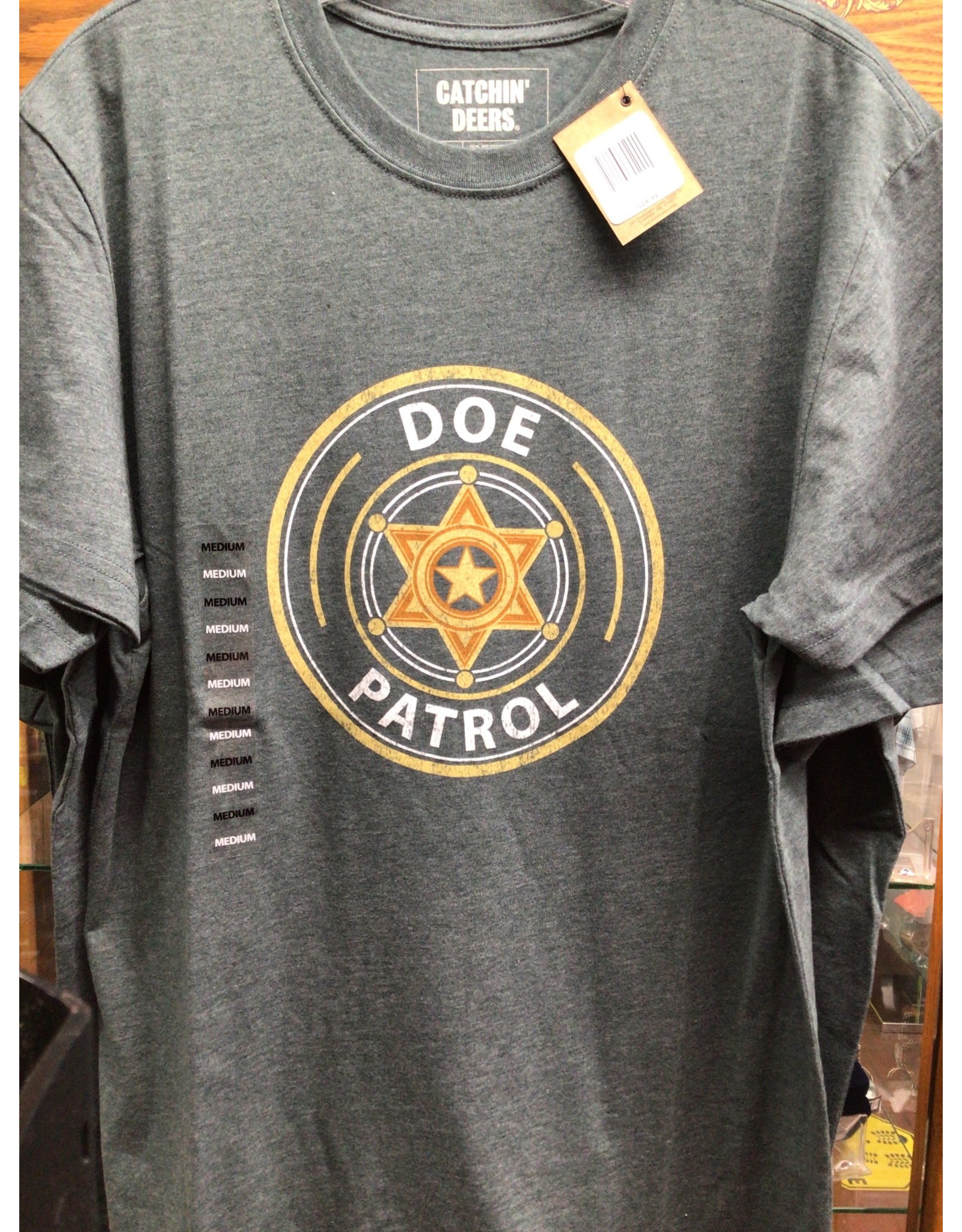 Catchin' Deers Men's Doe Patrol on Heather Slate CD-GTF2110 T-Shirt