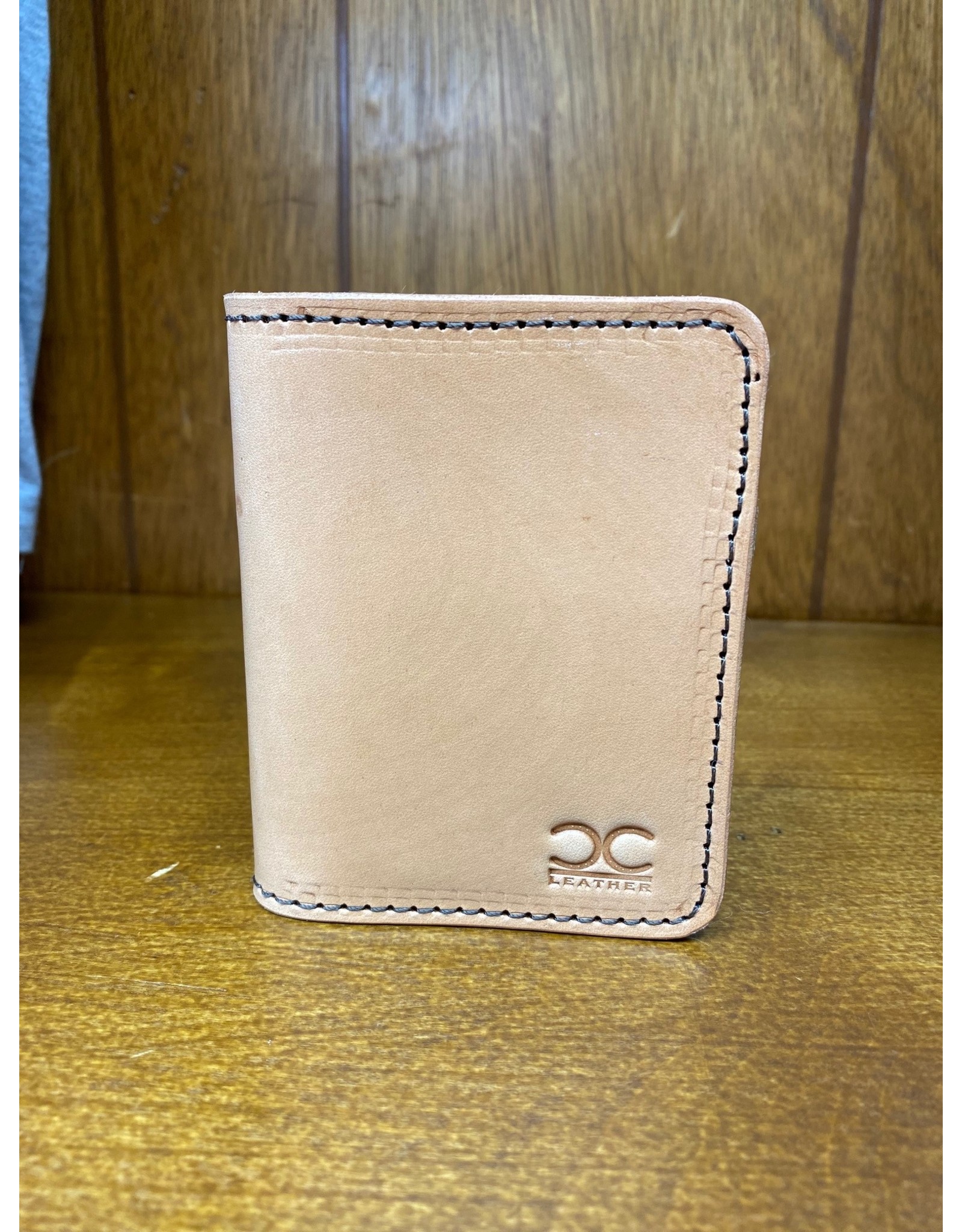 Chase Combs Leather Chase Combs Leather Smooth Tan Branded Leather Bifold Wallet