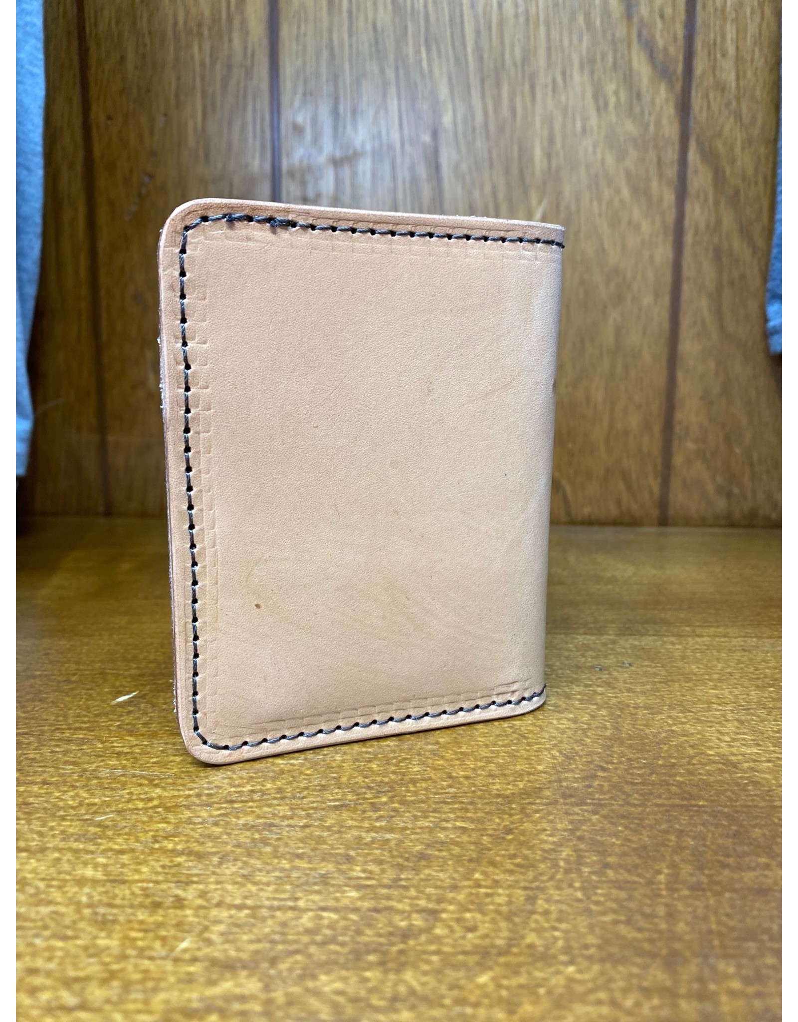 Chase Combs Leather Chase Combs Leather Smooth Tan Branded Leather Bifold Wallet