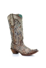 Corral Ladies Taupe Inlay & Studs C3409 Western Boots