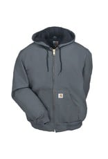 Carhartt Mens Hooded Insulated J140-GVL Gravel Flannel-Lined Jacket