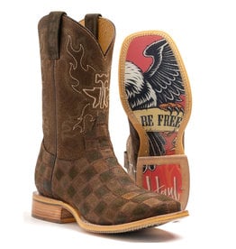 Tin Haul Men’s Rough Patch Roughout Patchwork with Bald Eagle Sole 14-020-0077-0445 GR Western Boots