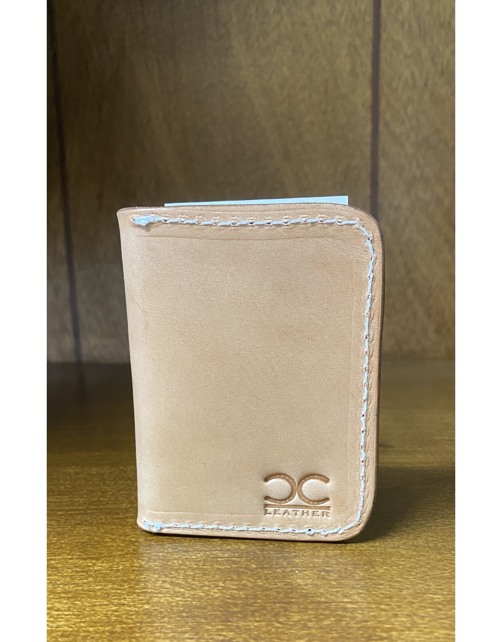 Chase Combs Leather Chase Combs Leather Smooth Tan Minimalist Branded Leather Bifold Wallet