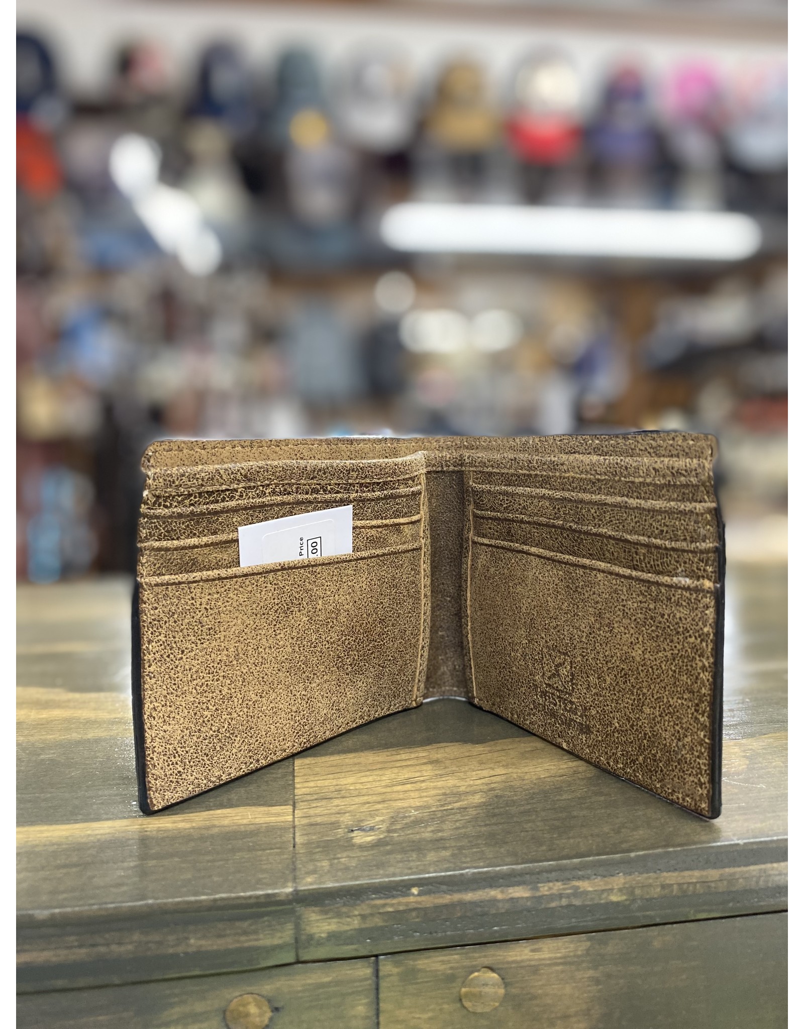 Twisted X Twisted X Soft Barbwire Distressed Brown Logo Bifold XRC-14TB Wallet