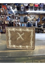 Twisted X Twisted X Soft Barbwire Distressed Brown Logo Bifold XRC-14TB Wallet