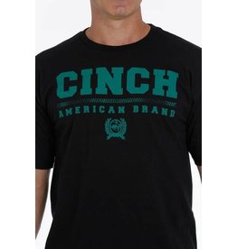 Cinch Men's Black/Teal Logo MTT1690448 T Shirt